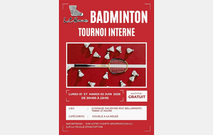 Tournoi interne 1er juin et 2 juin 2026