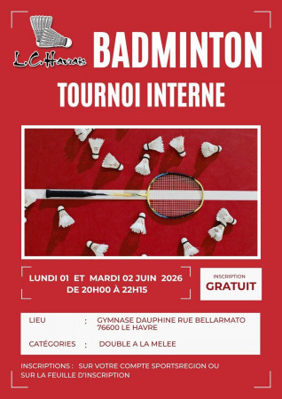 Tournoi interne 1er juin et 2 juin 2026